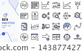 Data analytics icon set for business intelligence dashboard 143877427