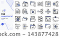 File management icon set for data organization software 143877428