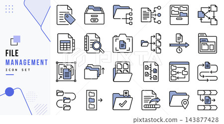 File management icon set for data organization software File management icon set for data organization software 143877428