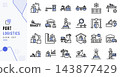 Port logistics icon set for maritime cargo shipping 143877429