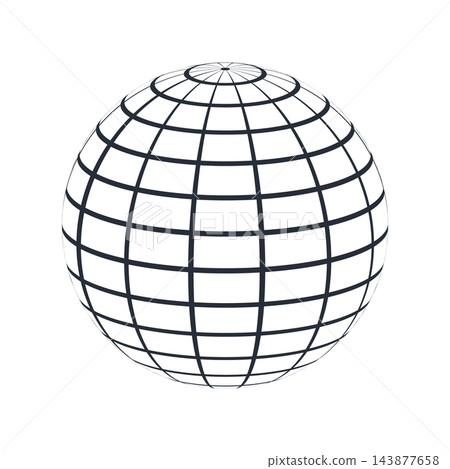 World globe icon. Abstract wireframe geometric planet earth logo, linear global worldwide network symbol, modern round web sign 143877658