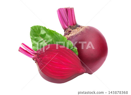 beetroot half isolated on white background with full depth of field 143878368