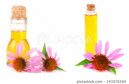 Essential oil of Echinacea purpurea isolated on white background Essential oil of Echinacea purpurea isolated on white background 143878384