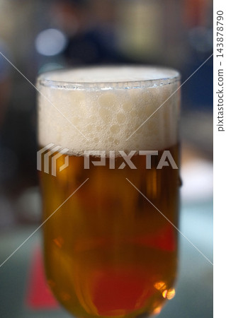Cold Beer Served in a Glass Mug with Golden Color and Foam Cold Beer Served in a Glass Mug with Golden Color and Foam 143878790