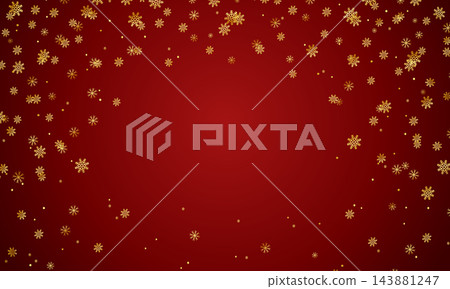 Elegant christmas background with golden snowflakes 143881247