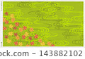 Stylish Japanese modern washi paper featuring a woodblock print-style depiction of the traditional Japanese "Tatsutagawa" pattern. 143882102