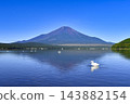 [Yamanashi Prefecture] Summer view of Mt. Fuji from the beach of Yamanakako Hirano 143882154