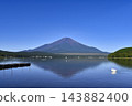 [Yamanashi Prefecture] Summer view of Mt. Fuji from the beach of Yamanakako Hirano 143882400