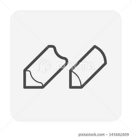 Black outline wood floor molding profiles icon with concave and curved cross sections Black outline wood floor molding profiles icon with concave and curved cross sections 143882809