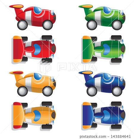 Set of sports cars. Isolated on white background. Vector illustration. 143884641