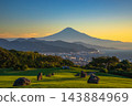 從日本平眺望富士山的黎明景色 143884969