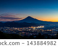從日本平眺望富士山的黎明景色 143884982
