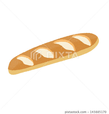 Illustration of a baguette with a cut in it Illustration of a baguette with a cut in it 143885170