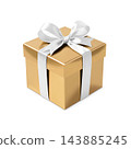 Gift box illustration present realistic 143885245