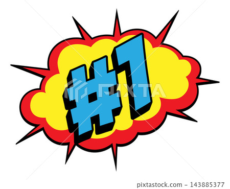 Number 1 Comic Explosion Burst Text Word Number 1 Comic Explosion Burst Text Word 143885377