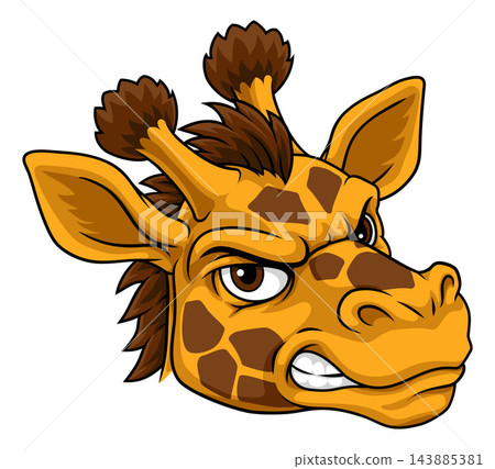Giraffe Cartoon Sports Team Mascot Illustration 143885381