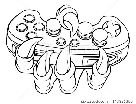 Video Gamer Game Gaming Controller Claw Hand 143885396