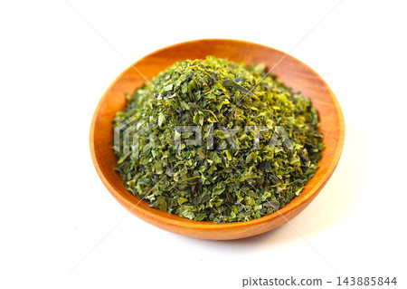Japanese dried Aonori green seaweed flakes Japanese dried Aonori green seaweed flakes 143885844