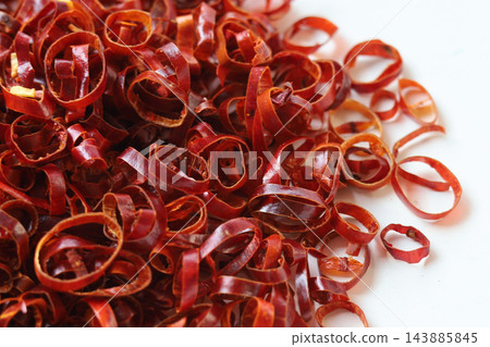 Japanese red pepper rings for cooking. 143885845