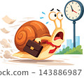 Snail businessman rushing late to meet a deadline 143886987