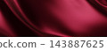 Luxury burgundy red silk fabric texture background with copy space design for christmas banner 3D render 143887625