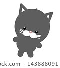 彎曲脖子的灰貓 143888091