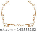 Illustration with a gold decorative border on a white background. 143888162