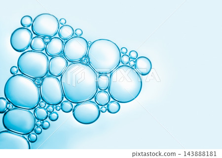 Abstract Blue Water Bubbles on a Clean Light Background 143888181