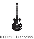 Electric Guitar, Semi-Hollow Body Guitar Silhouette 143888499