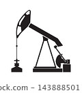 Oil Pumpjack, Derrick Silhouette 143888501