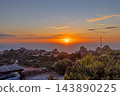 Sun touching the sea horizon at Costa Paradiso Sardinia 143890225