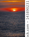 Vertical photo of a crimson sunset over Badesi beach Sardinia 143890231