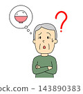 一幅描繪一位飲食習慣不明的老年男子的插圖。 143890383