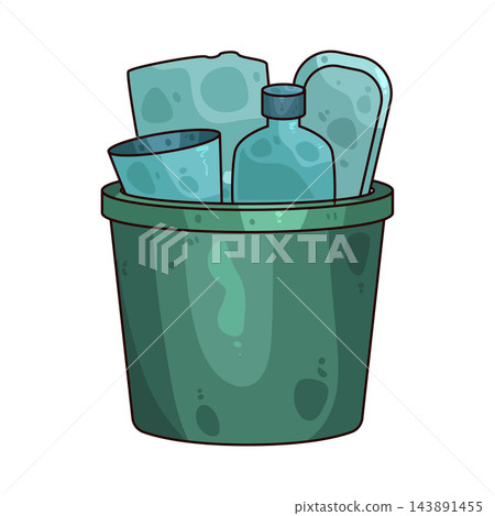 Illustration of Plastic Bin Illustration of Plastic Bin 143891455