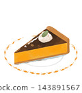 Pumpkin tart on a plate 143891567