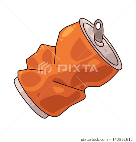 Illustration of Squeezed Aluminum Can Illustration of Squeezed Aluminum Can 143891613