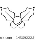 Christmas holly berries and leaves line art icon illustration isolated on transparent background. Black outline botanical foliage clip art element for holiday border design. Christmas holly berries and leaves line art icon illustration isolated on transparent background. Black outline botanical foliage clip art element for holiday border design. 143892228