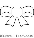 Wide Christmas ribbon bow line art icon illustration with tails isolated on transparent background. Black outline gift bow knot clip art element for holiday present design. Wide Christmas ribbon bow line art icon illustration with tails isolated on transparent background. Black outline gift bow knot clip art element for holiday present design. 143892230