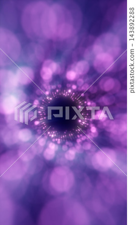 Abstract purple particle tunnel surrounded by soft glowing bokeh, creating a dreamy sense of depth, motion, and passage into darkness. Abstract purple particle tunnel surrounded by soft glowing bokeh, creating a dreamy sense of depth, motion, and passage into darkness. 143892288