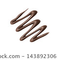 Drizzle of Pure rich chocolate sauce isolated on transparent background 143892306