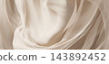 Beige chiffon sheer fabric texture background 3D render 143892452