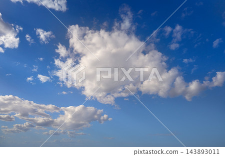 cumulus clouds perfect white in blue sky 143893011