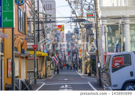 大阪南、東心齋橋早上、千念町商店街 大阪南、東心齋橋早上、千念町商店街 143893899