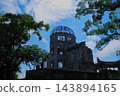 Blue sky and the Atomic Bomb Dome at Hiroshima Peace Memorial Park 143894165