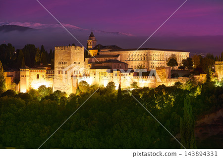 Alhambra sunset in Granada of Spain 143894331