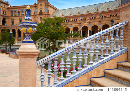 Seville Sevilla Plaza de Espana Andalusia Spain Seville Sevilla Plaza de Espana Andalusia Spain 143894345