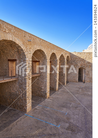 peniscola stone arch arcades in Castellon 143894624