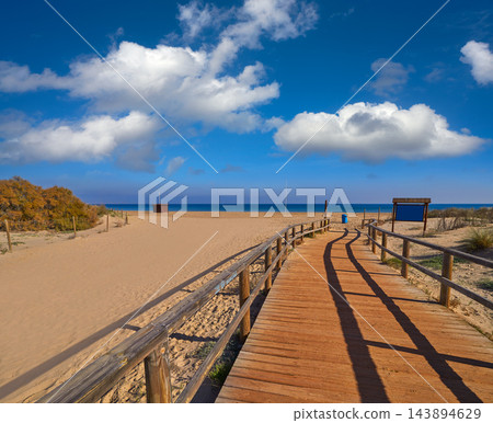 El Carabassi beach in Elx Elche of Alicante El Carabassi beach in Elx Elche of Alicante 143894629