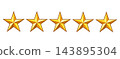 5 Golden Stars Rating Review 143895304