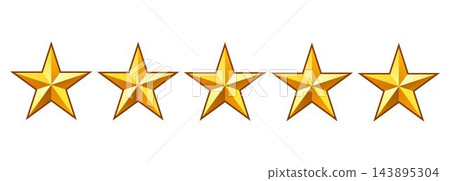 5 Golden Stars Rating Review 143895304